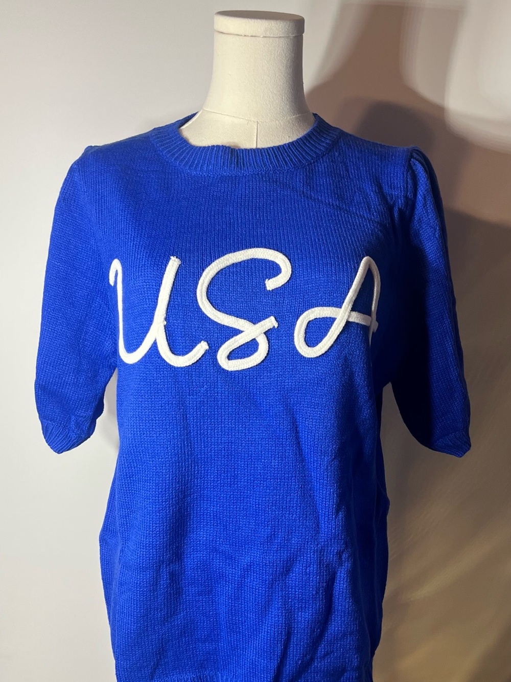 BRAND NEW BLUE USA KNIT SWEATER PATRIOTIC TOP - Picture 3 of 16
